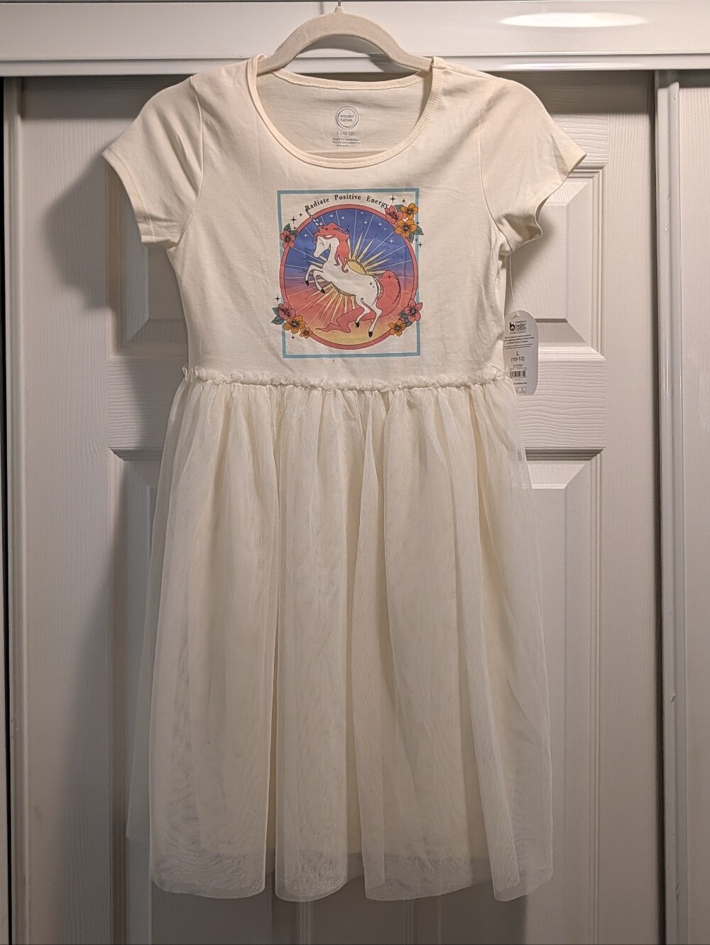Girls' Unicorn Tulle Dress - Positive Vibes